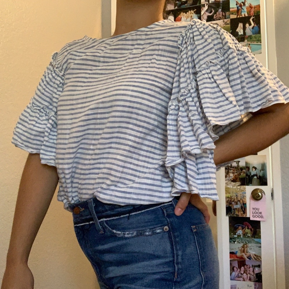flouncy striped blouse